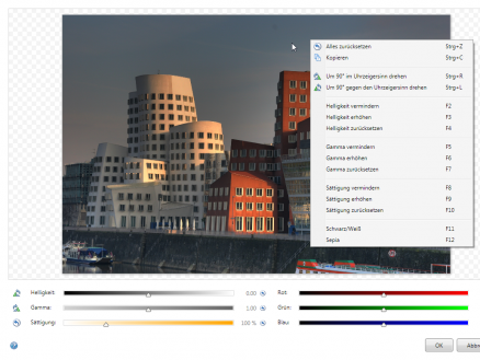 Screenshot Bildbearbeitung in web to date